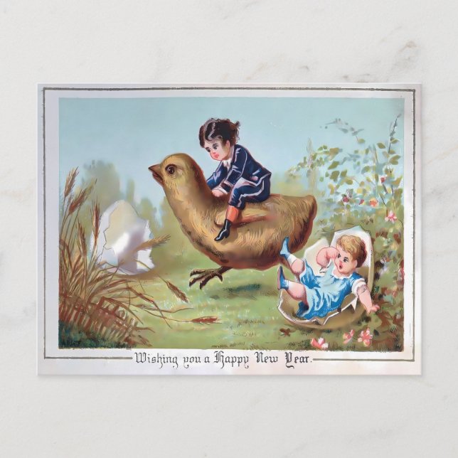 Postal Weirdly Charming Vintage New Year (Anverso)