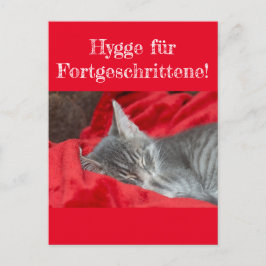 Postal Weisheiten&Humor Hygge ..! Katze schläft auf rot