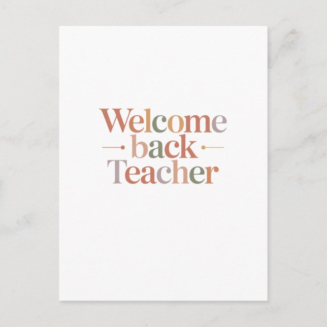 Postal Welcome Back Teacher (Anverso)