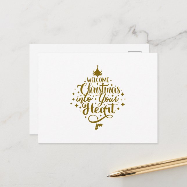 Postal Welcome Christmas Into Your Heart Christmas (Anverso/Reverso In Situ)
