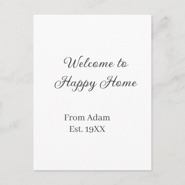 Postal Welcome to home real estate house inauguration est (Anverso)