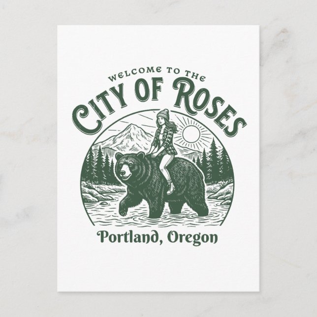 Postal Welcome to the City of Roses Portland City Oregon (Anverso)