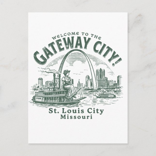 Postal Welcome to the Gateway City St. Louis City Missour (Anverso)