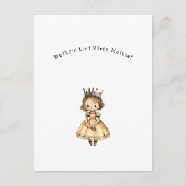Postal Welkom Lief Klein Meisje Nieuwe Baby Kaart