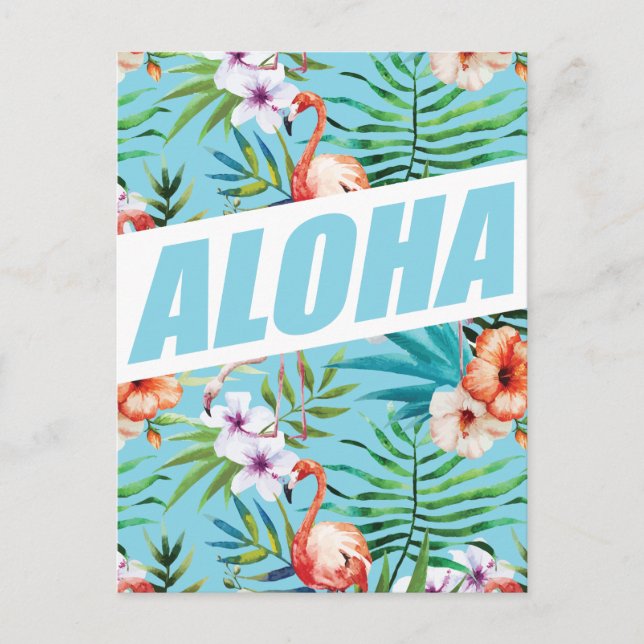 Postal Wellcoda Aloha Summer Flamingo (Anverso)