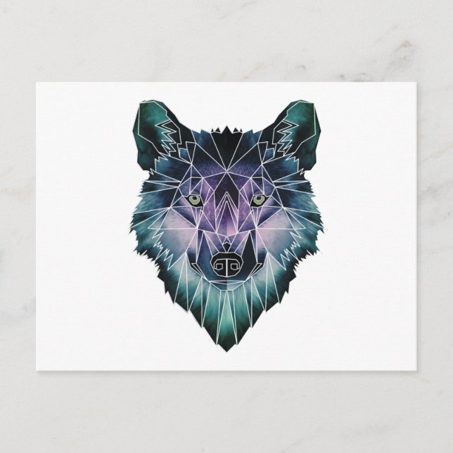 Postal Wellcoda Épic Summer Wolf Face Nature Fun (Anverso)