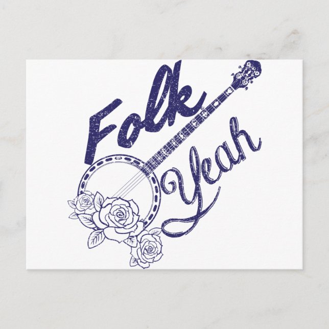 Postal Wellcoda Folk Yeah Music Life Banjo Beat (Anverso)
