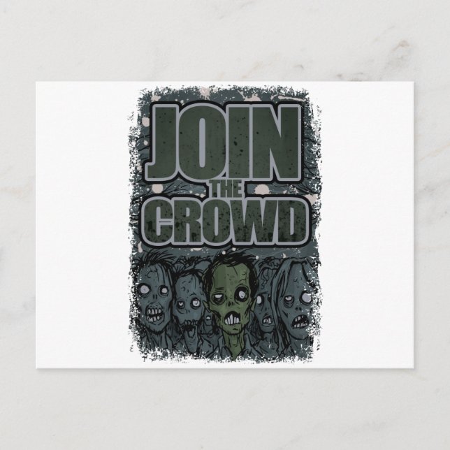 Postal Wellcoda Monstruo Zombie Multitud Muerta Miedo (Anverso)