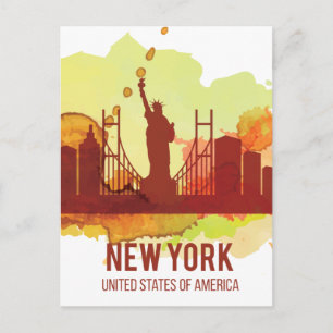 Postal Wellcoda New York City NYC Estados Unidos Libertad