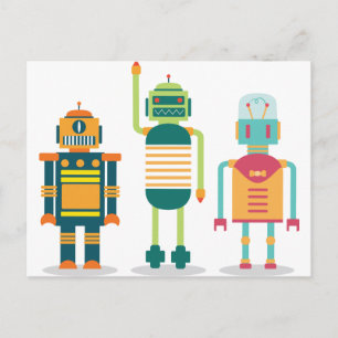 Postal Wellcoda Personalizado Robot Fiesta Kid Fun Life