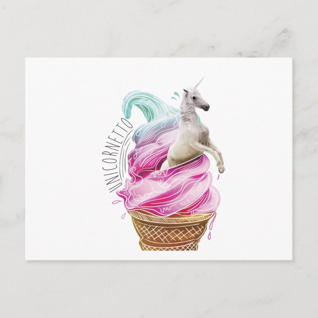 Postal Wellcoda Unicorn Cornetto Fun Ice Cream (Anverso)