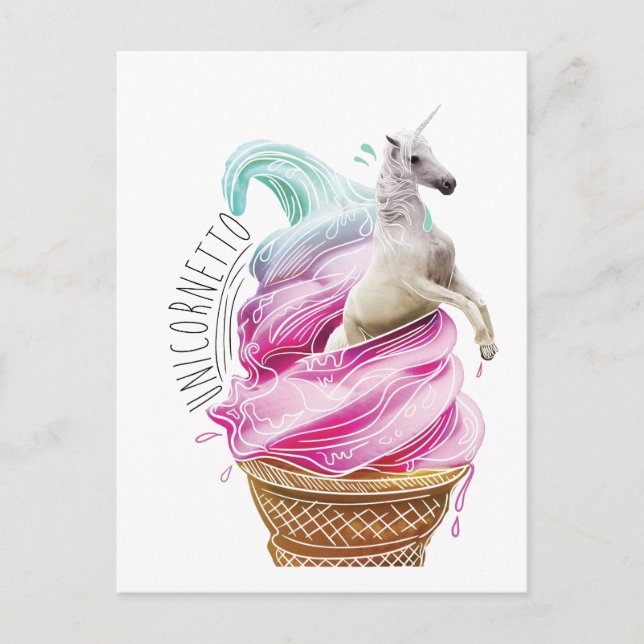 Postal Wellcoda Unicorn Cornetto Fun Ice Cream (Anverso)