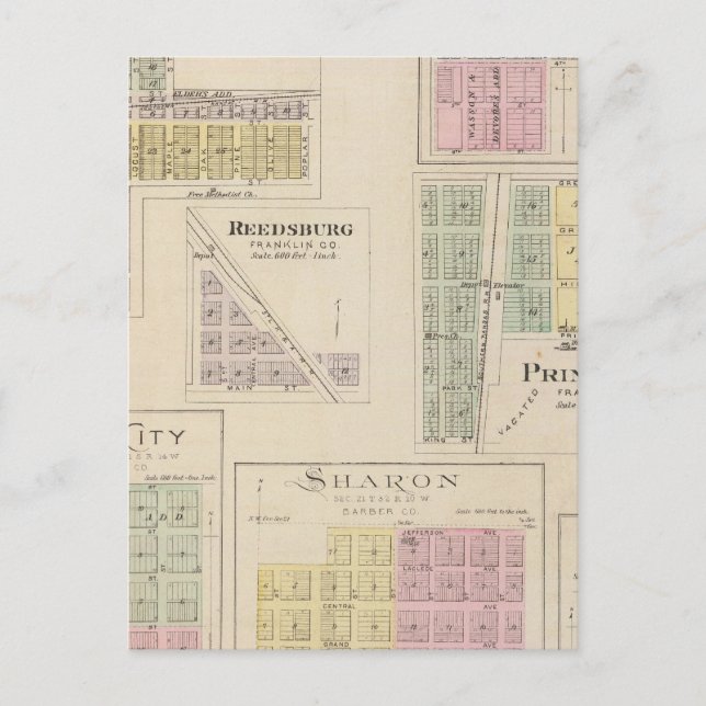 Postal Wellsville, Emmerson, Reedsburg, Princeton, Kansas (Anverso)