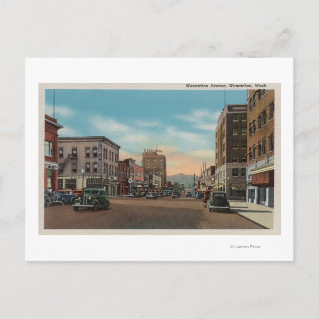 Postal Wenatchee, WAView de Wenatchee Ave. (Anverso)