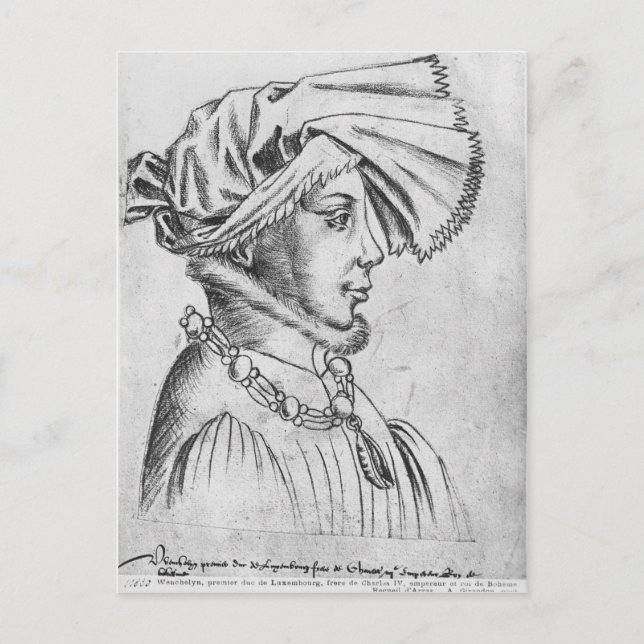 Postal Wenceslaus I, primer duque de Luxemburgo (Anverso)