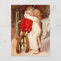 Wendy que besa a Peter Pan