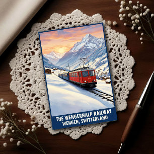 Postal Wengen, Suiza: Viajes antiguos de la década de 196
