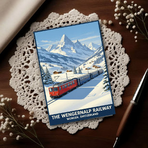 Postal Wengen, Suiza: Viajes antiguos de la década de 196