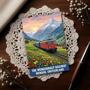 Postal Wengen, Suiza: Viajes Vintage de los 60