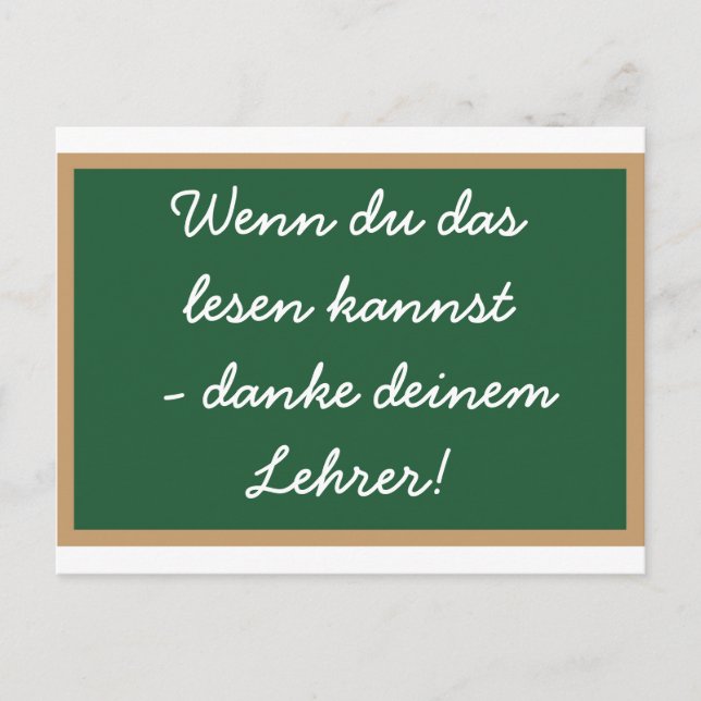 Postal Wenn du das lesen kannst - danke deinem Lehrer! (Anverso)