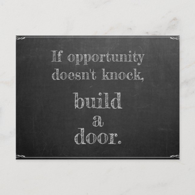 Postal Wenn Gelegenheit nicht klopft (Anverso)