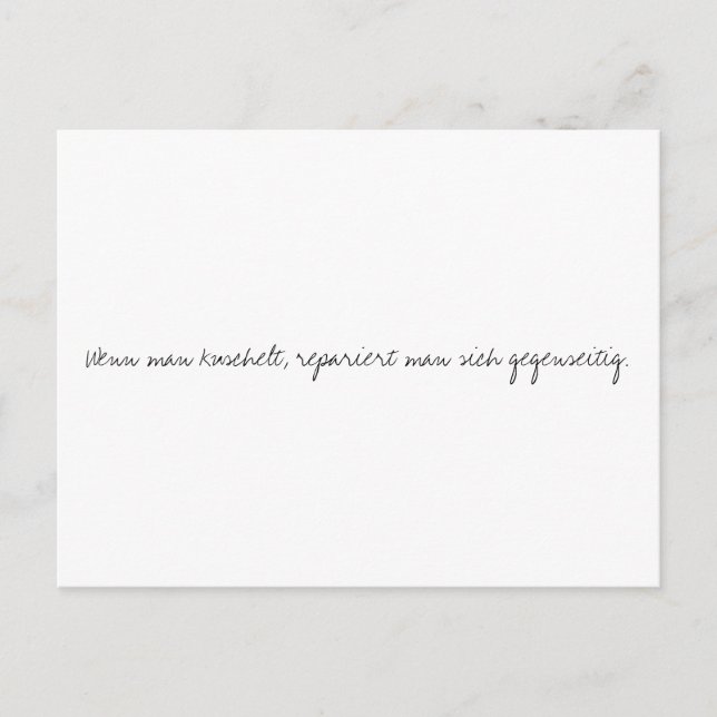 Postal Wenn man kuschelt, hombre reparador sich gegenseit (Anverso)