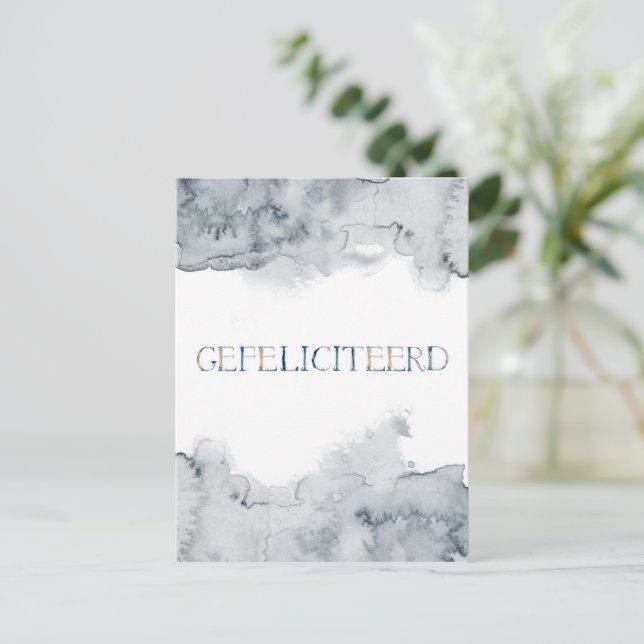 Postal Wenskaart (10,8 x 14,2 cm) - Gefeliciteerd (Anverso de pie)