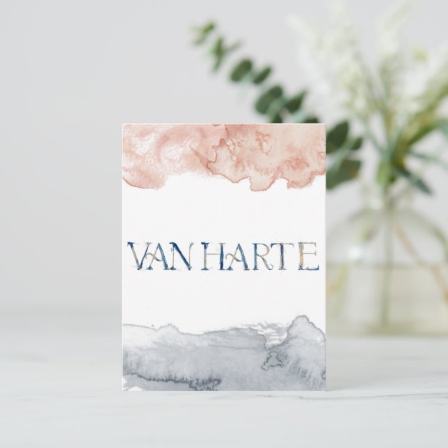 Postal Wenskaart (10,8 x 14,2 cm) - Van Harte (Anverso de pie)
