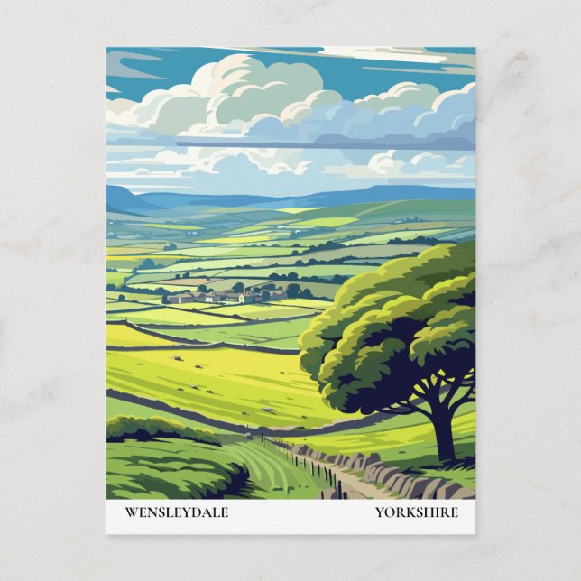 Postal Wensleydale, Yorkshire Travel Vintage (Anverso)