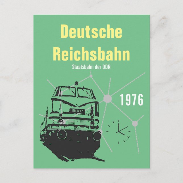 Postal Werbedesign Deutsche Reichsbahn DDR. (Anverso)
