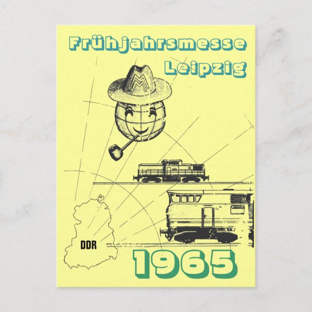 Postal Werbedesign Frühjahrsmesse DDR. (Anverso)