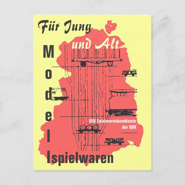 Postal Werbung Modellspielwaren DDR. (Anverso)