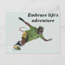 Postal Wererat Snowboarder Sport Fantasy Art Postcard
