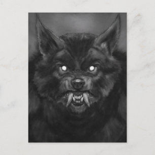 Postal Werewolf face Postcards