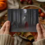 Postal Werewolf Little Red Riding Hood Spooky<br><div class="desc">Este diseño se puede personalizar eligiendo la opción personalizar para añadir texto. Contáctame en colorflowcreations@gmail.com si quieres tener este diseño en otro producto. Compra mi pintura de acrílico abstracta original a la venta en www.etsy.com/shop/colorflowart. Ver más de mis creaciones o seguirme en www.facebook.com/colorflowcreations,  www.instagram.com/colorflowcreations,  www.twitter.com/colorflowart,  y・.</div>