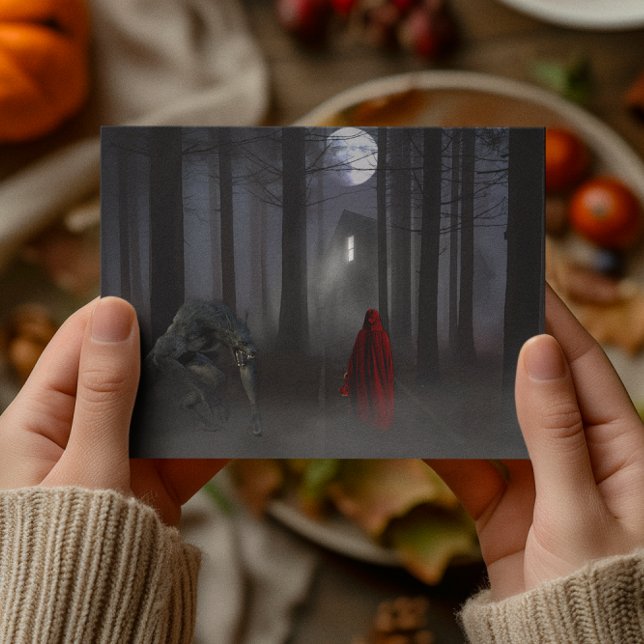 Postal Werewolf Little Red Riding Hood Spooky (Subido por el creador)