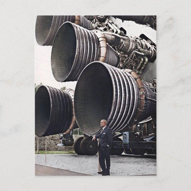 Postal Wernher von Braun y Saturn V (Anverso)