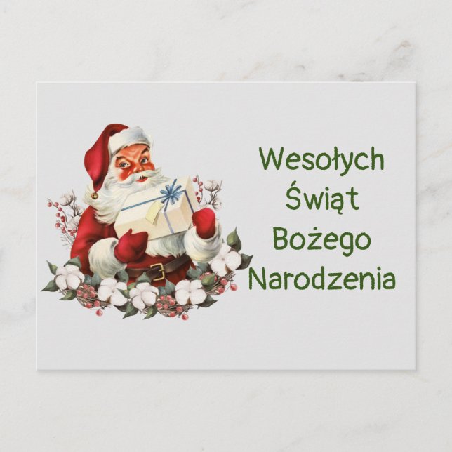 Postal Wesołych Świąt Bożego Narodzenia Feliz Navidad (Anverso)