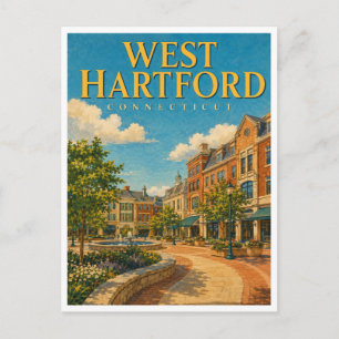 Postal West Hartford Connecticut Blue Back GeoSaga