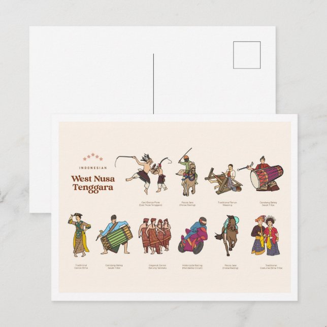 Postal West Nusa Tenggara Indonesia Travel (Anverso / Reverso)