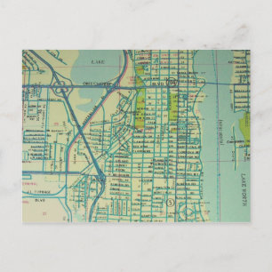 Postal West Palm Beach, FL Vintage Map