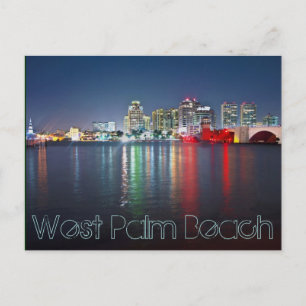 Postal West Palm Beach, Florida, reflexiones al atardecer