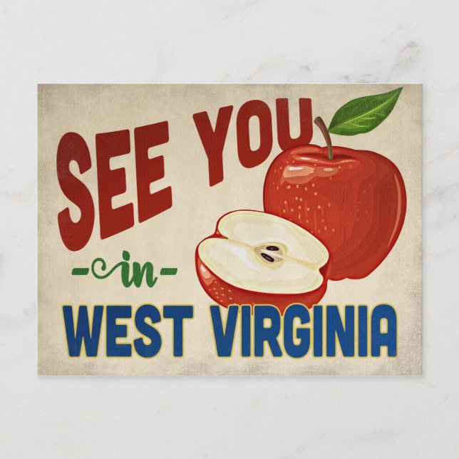 Postal West Virginia Apple - Viajes de época (Anverso)