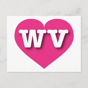 Postal West Virginia Hot Pink Heart - Me encanta WV