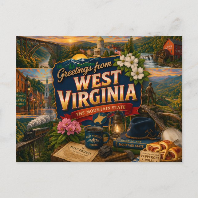 Postal West Virginia Postcard (Anverso)