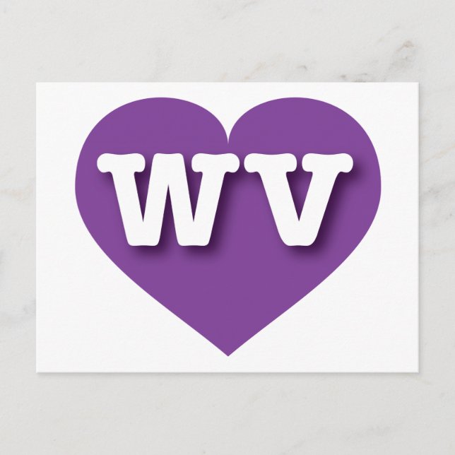 Postal West Virginia Purple Heart - Me encanta WV (Anverso)