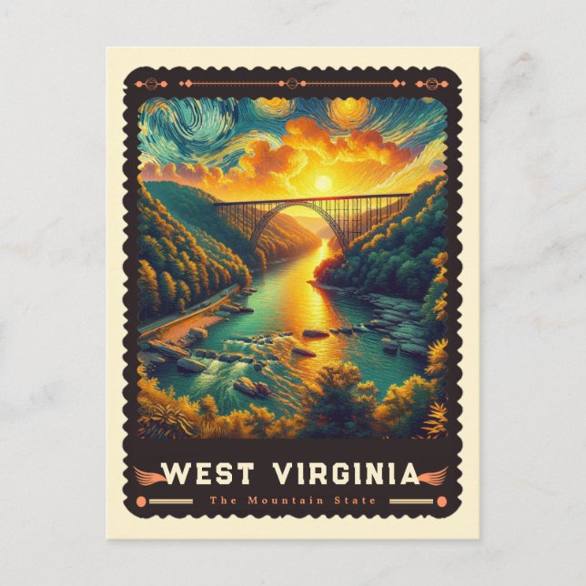 Postal West Virginia | Vincent Van Gogh Inspired (Anverso)