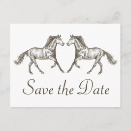 Postal Western Save The Date Engagement Boda Horse
