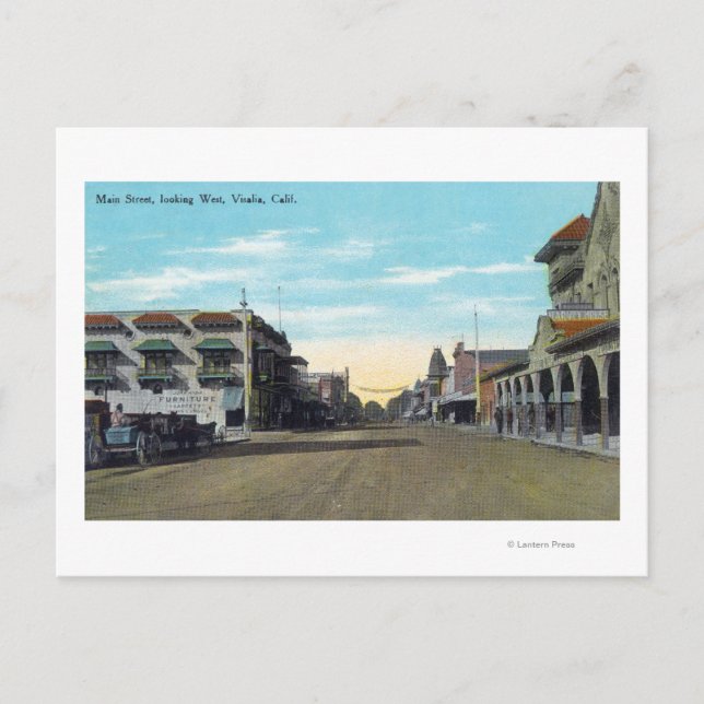 Postal Western View from Main StreetVisalia, CA 2 (Anverso)