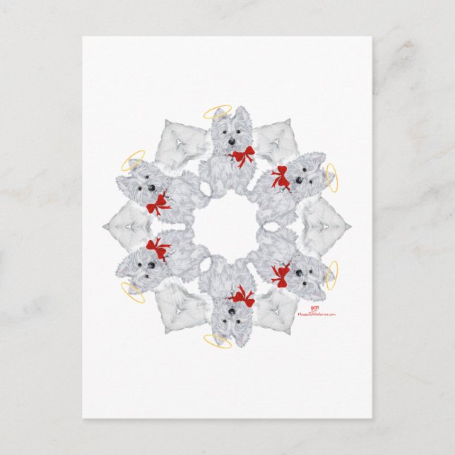 Postal Westie Angel Snowflake (Anverso)